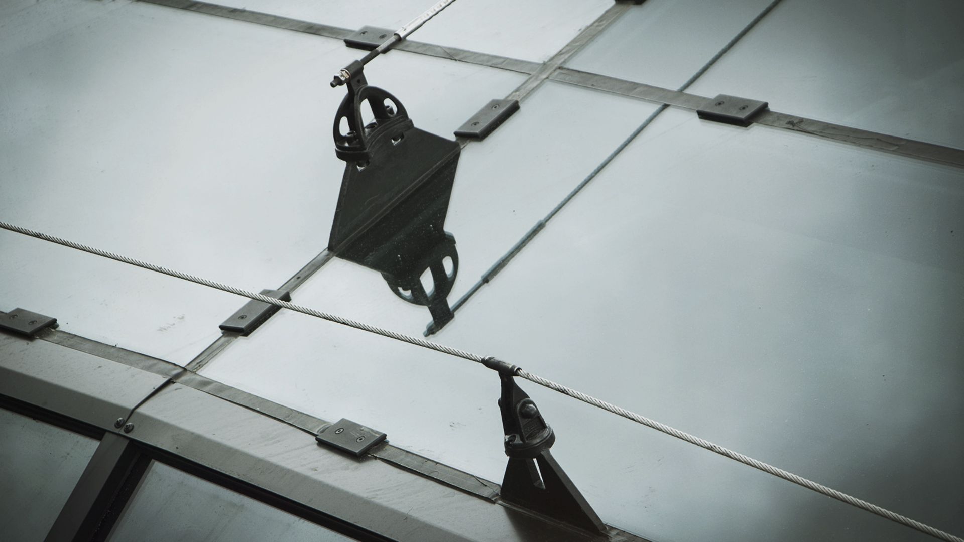 SecuRope em telhado de vidro
