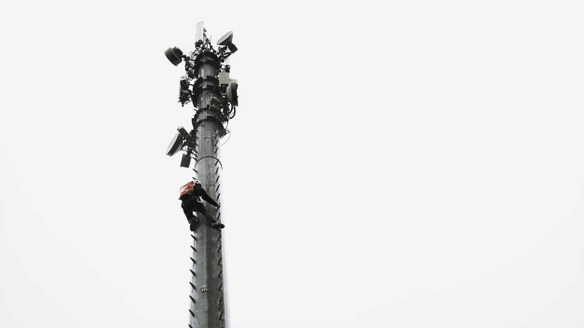 Vertical lifeline for access on telecom mast