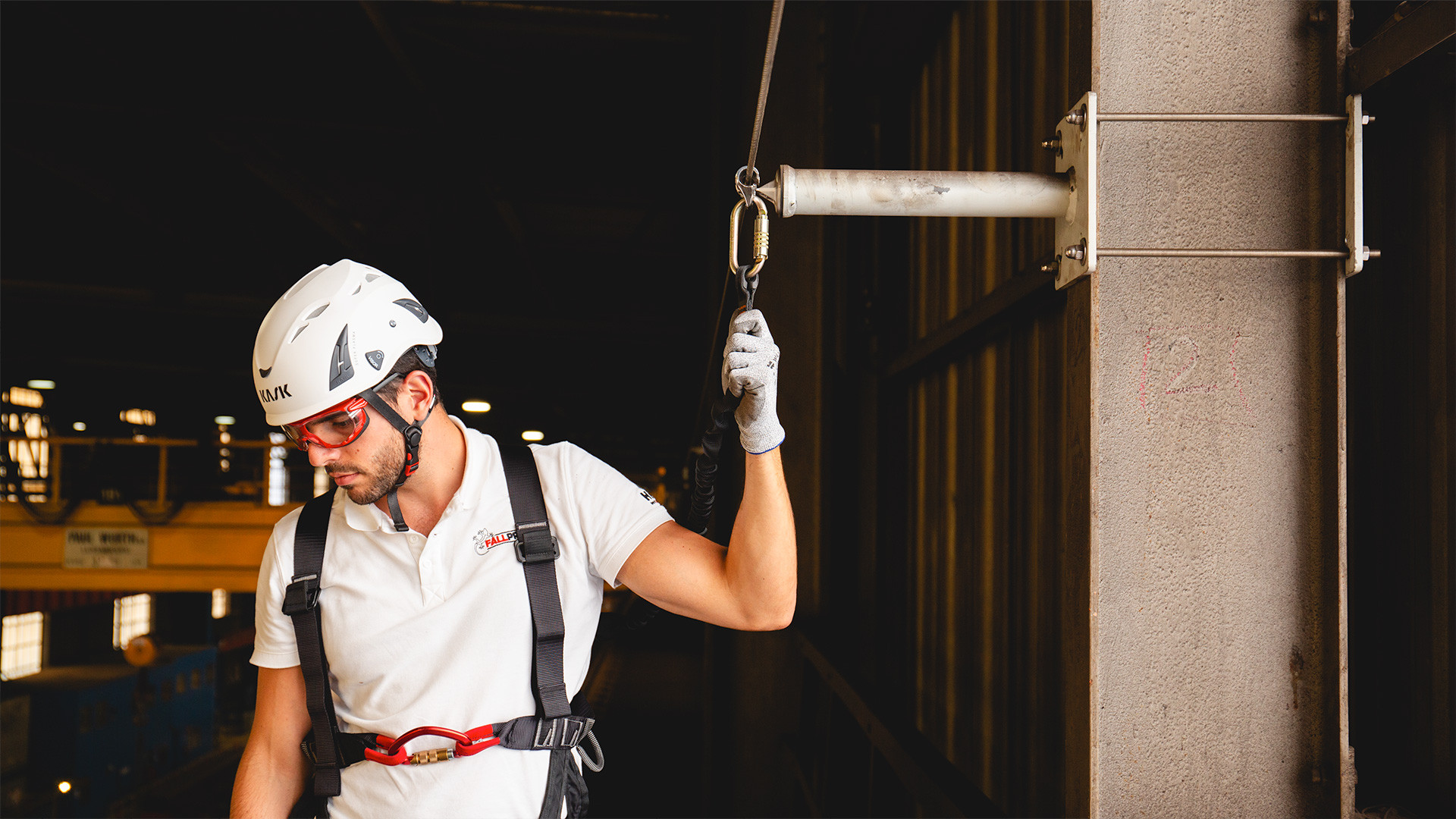 Instalação de SecuRope em suspensão em Wallerich, Luxemburgo