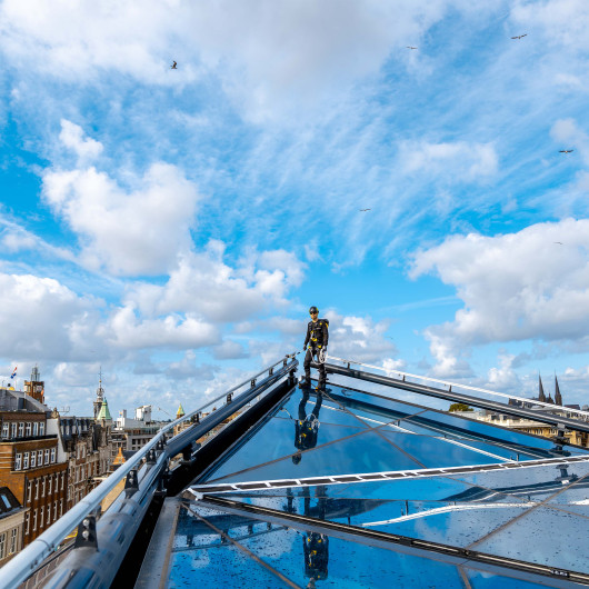 Enhance Safety and Aesthetics with Fallprotec's SecuRail Pro for Glass Roof Maintenance